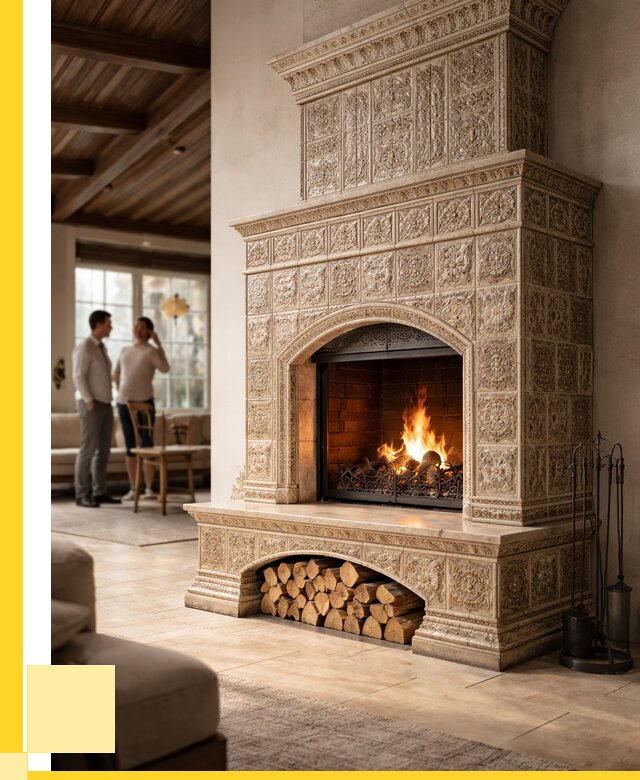 Купить изразцовый камин в Калининграде от 252950 р. | ЭриданКлн