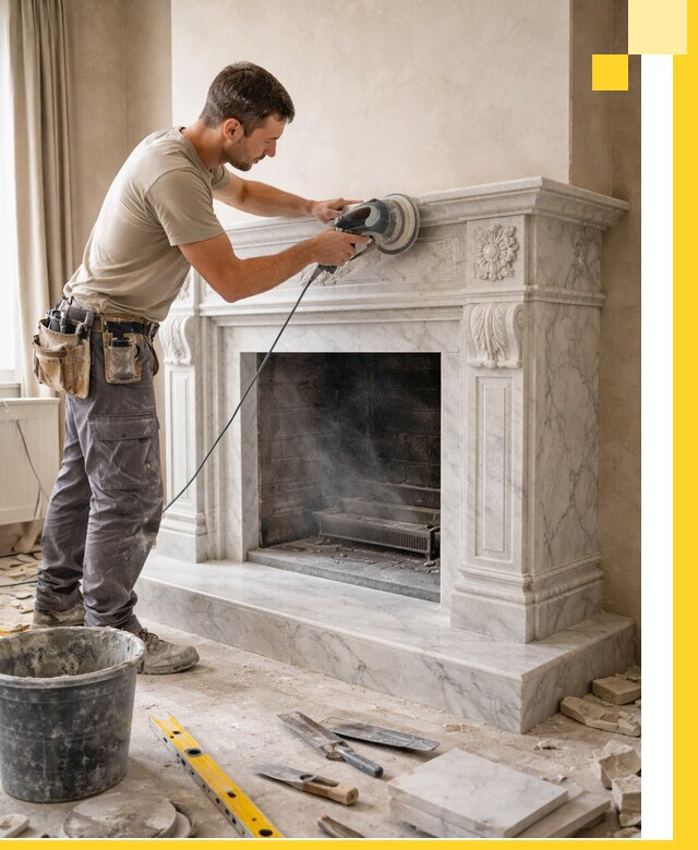 Изготовление и установка мраморных каминов в Калининграде под ключ