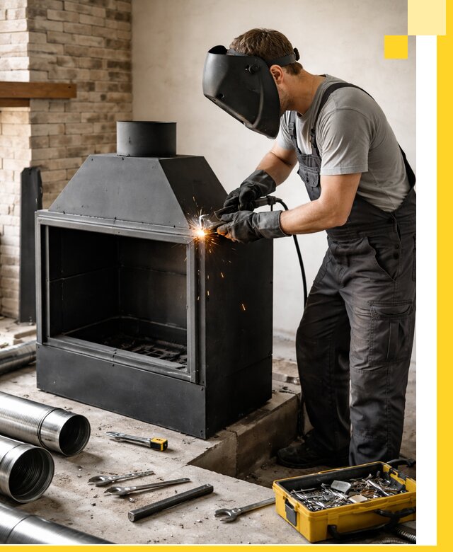 Продажа и установка металлических каминов в Калининграде под ключ