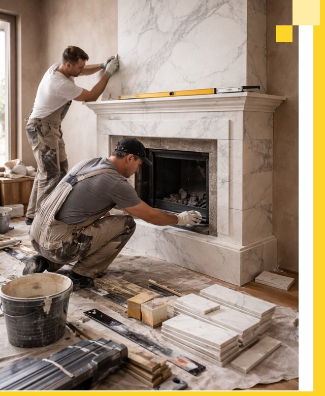 Отделка каминов в Калининграде качественные облицовочные работы