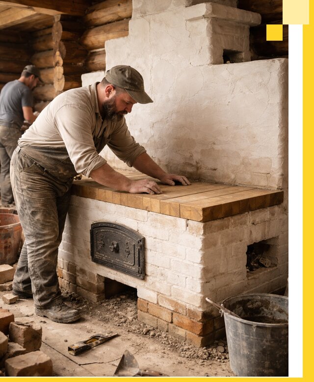 Проектирование и установка русской печи с лежанкой в Калининграде