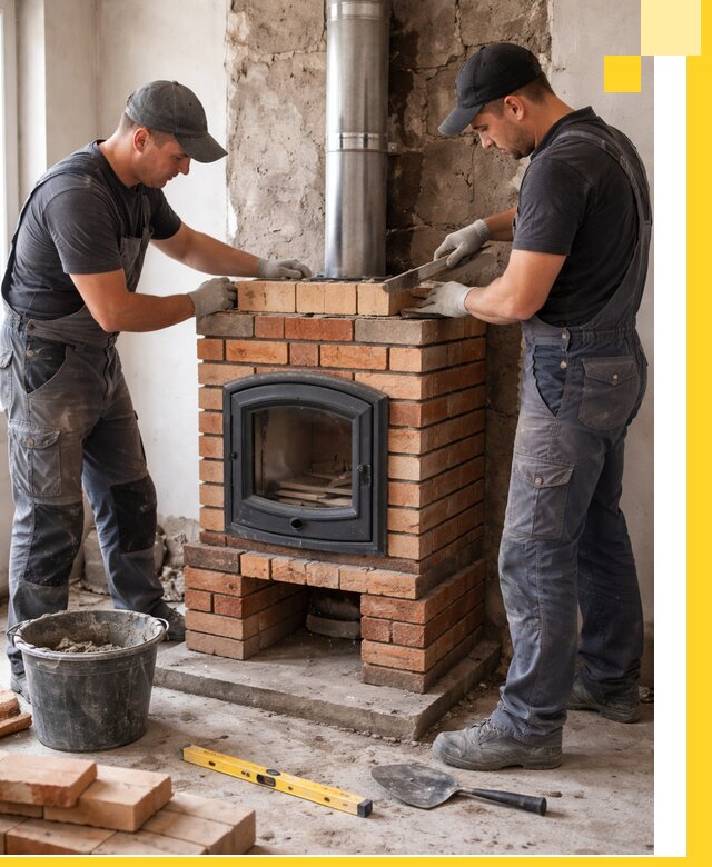 Монтаж печи камина под ключ в Калининграде с гарантией и пусконаладкой