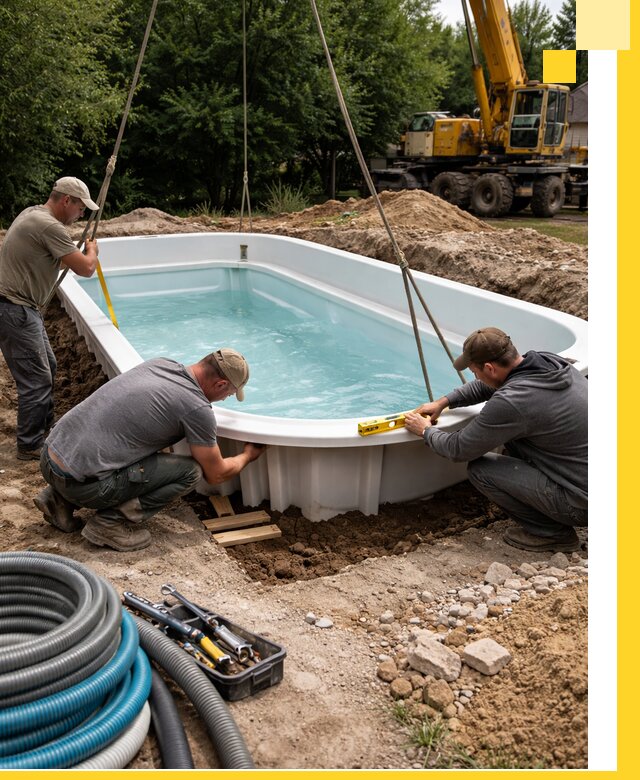 Установка и монтаж композитных бассейнов под ключ в Калининграде