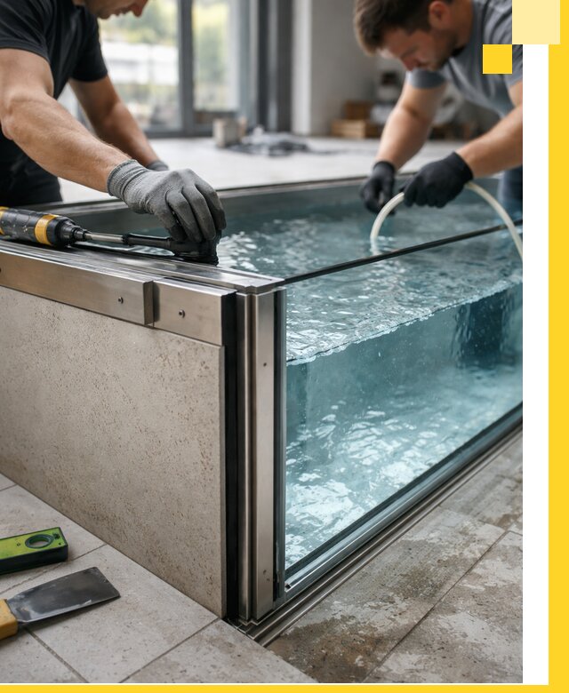 Проектирование и монтаж стеклянных бассейнов в Калининграде