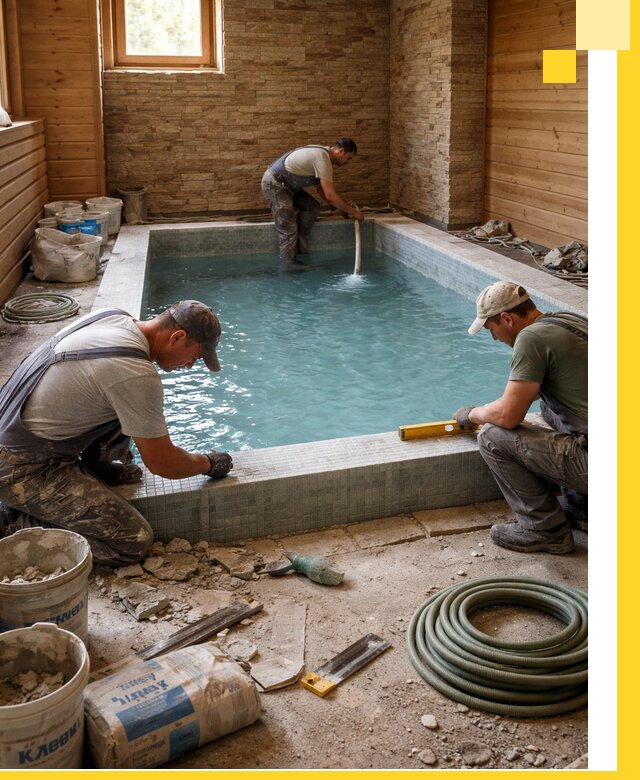 Проектирование и строительство бассейнов для бани в Калининграде