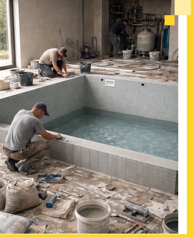 Строительство и монтаж бассейнов в помещении в Калининграде