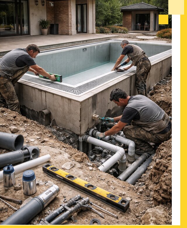 Строительство переливных бассейнов в Калининграде под ключ