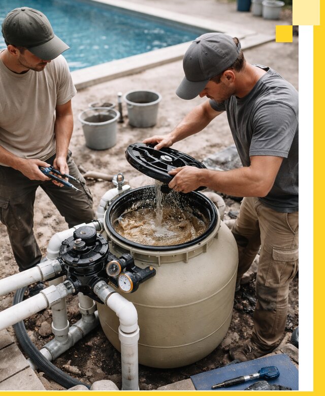 Установка и обслуживание песочных фильтров для бассейнов в Калининграде