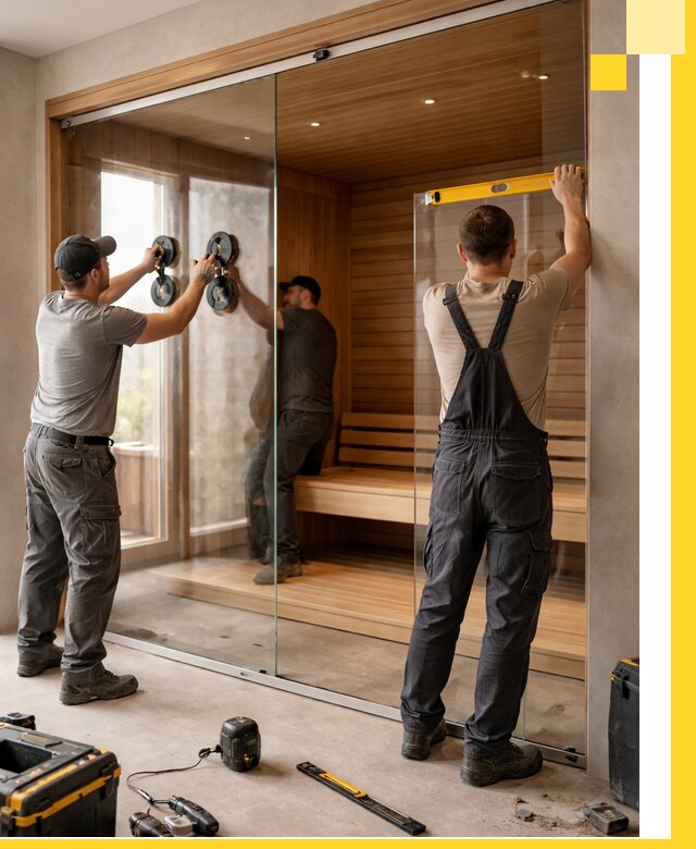 Производство и монтаж стеклянных саун под ключ в Калининграде