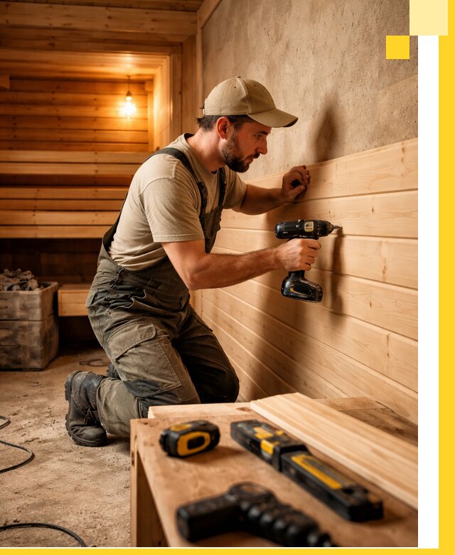 Профессиональная внутренняя отделка бани в Калининграде под ключ