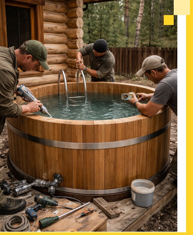 Строительство бань с купелью под ключ и отделкой в Калининграде