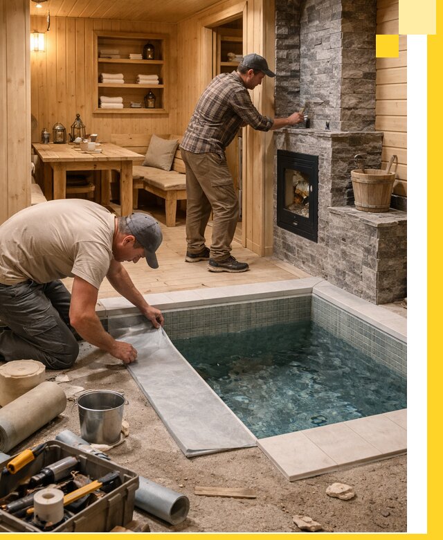 Строительство бань с комнатой отдыха под ключ в Калининграде