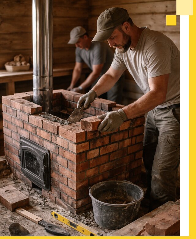 Кирпичные печи для бани под ключ в Калининграде, проект и монтаж