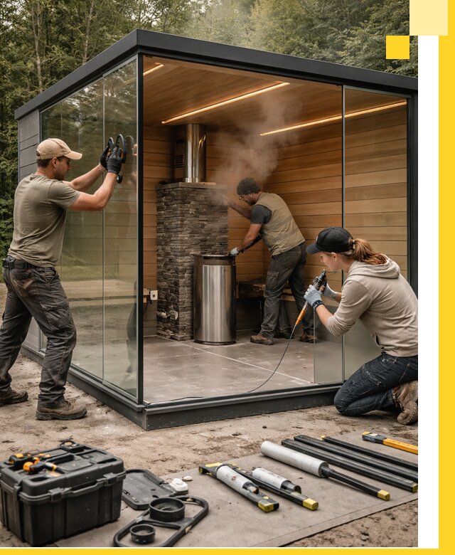 Проектирование и строительство стеклянных бань в Калининграде