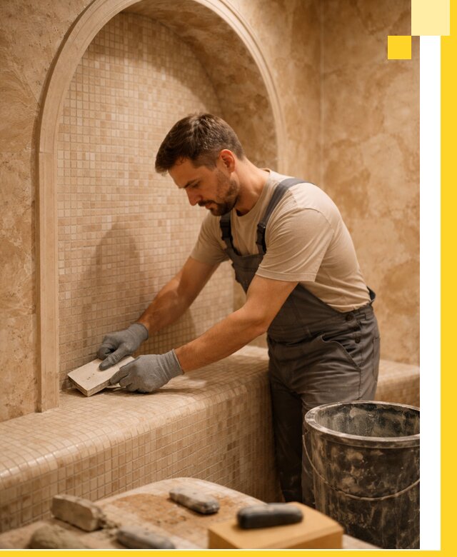 Профессиональная отделка хамамов с мозаикой под ключ в Калининграде